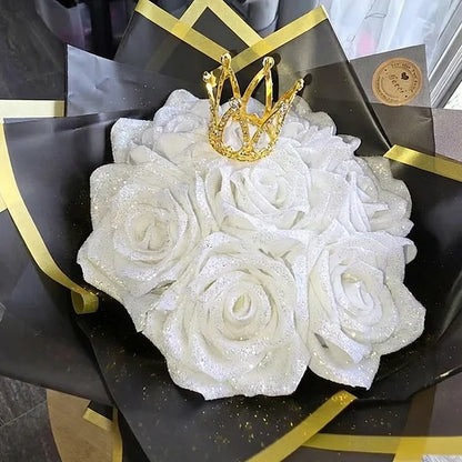 💕Personalized DIY Glittery Eternal Rose Bouquet with Initial